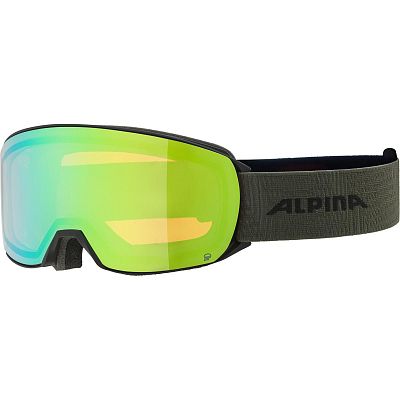 Превью  Маска горнолыжная ALPINA Nakiska Q Black/Olive Matt/Green (A7278832)